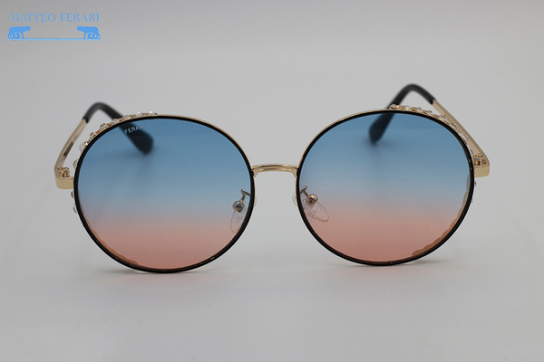 Ochelari de soare Matteo Feari Aurii cu lentile Albastre Gradient MFJH-079PK